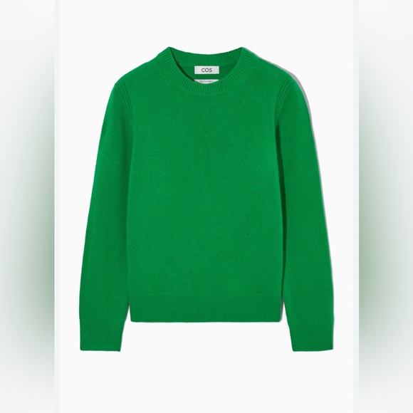 NWT! COS 100% CASHMERE crew neck pullover SWEATER in green Sz Xs - Picture 2 of 12